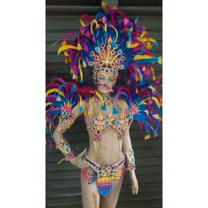 FREE SHIPPING Hand Make Belly Dance Carnivel Samba Costume Dark